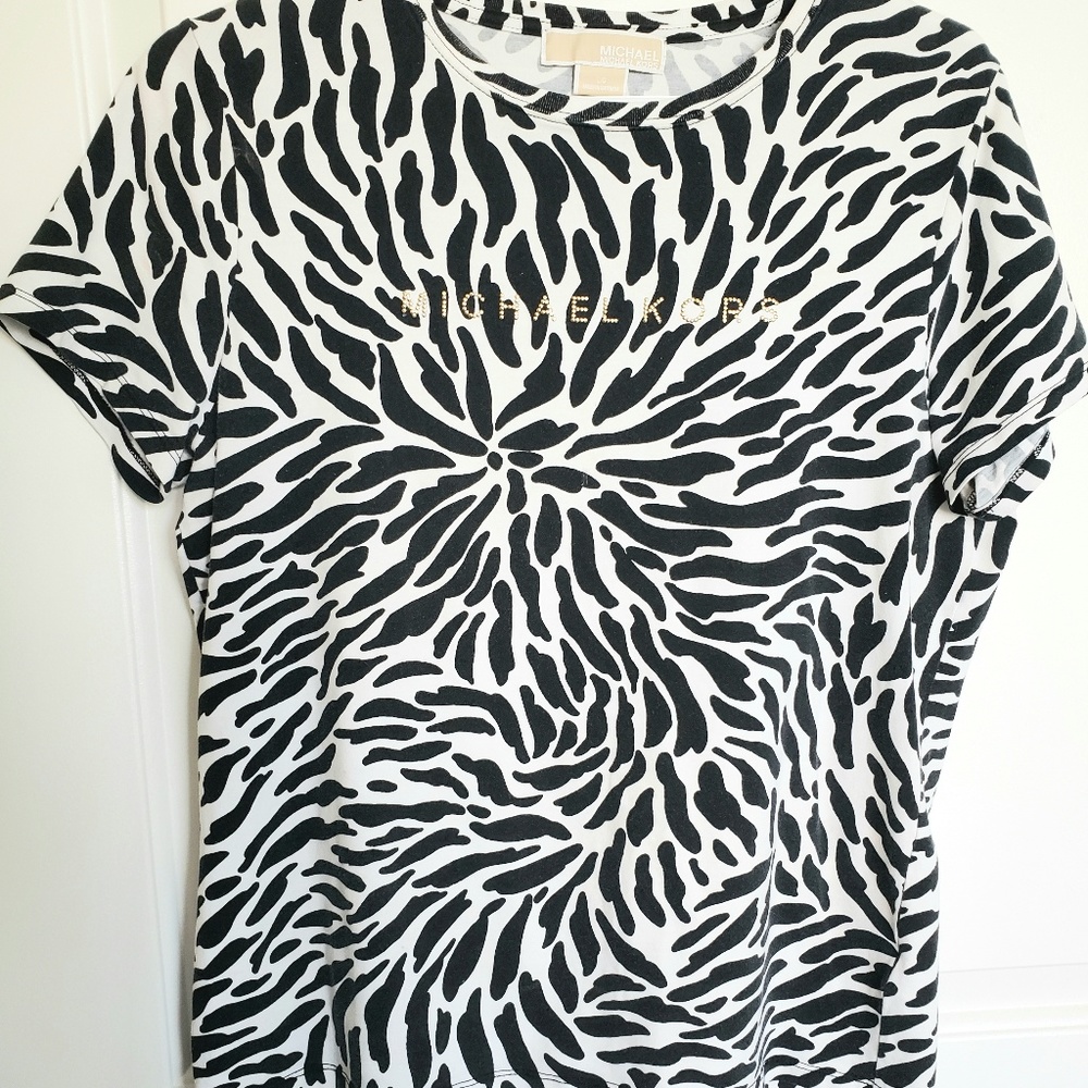 Michael Kors Zebra Short Sleeve Top